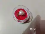 Golden colour based real pearl ring