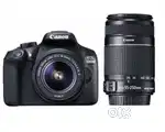 Canon 1300D camera with 2 lens 18-55 and 55-250  2 battery