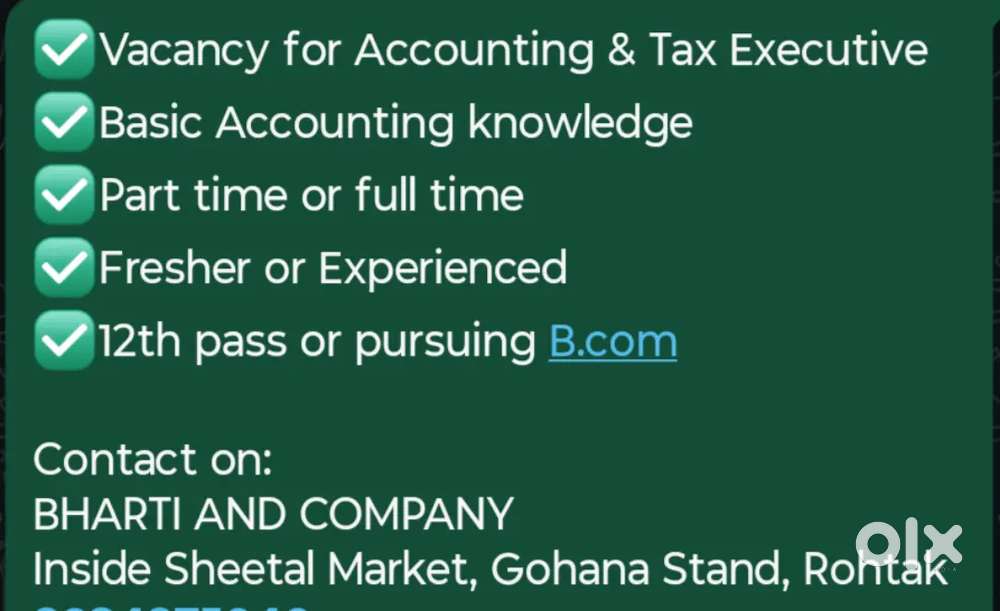Office Assistant - Accounting & Taxation work