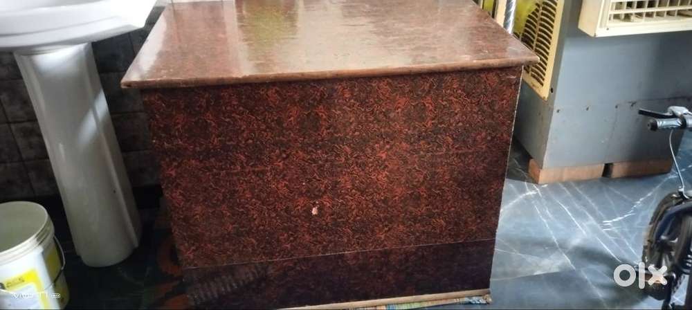 New iron bed and table with drawers n self