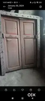 Three wooden windows with frame..