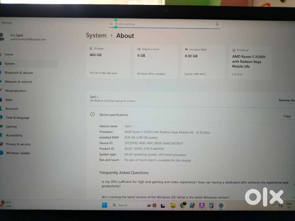 HP PAVILLION GAMING LAPTOP 15