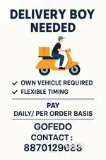 Delivery Boy Job – Gofedo – Bike/Cycle – Trichy Area