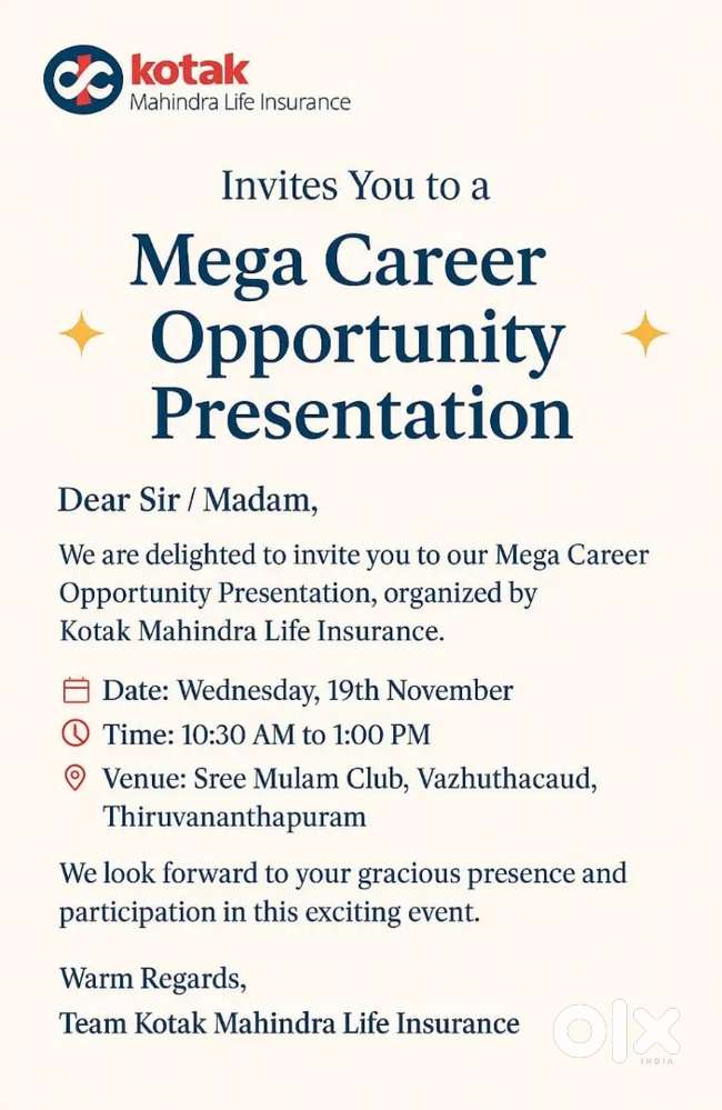 We are recuriting  Business associates & Life palnners.