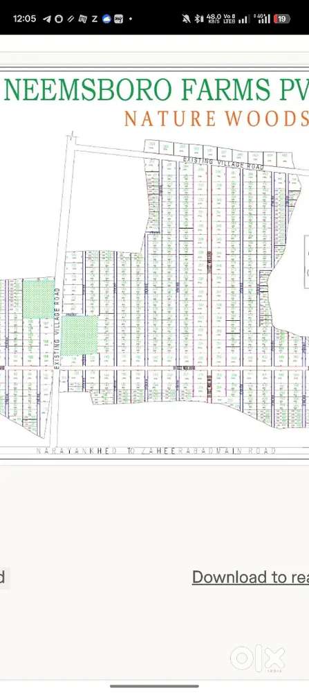 100/- per sqft(square feet) farmland 20km from Narayankhed (CT)