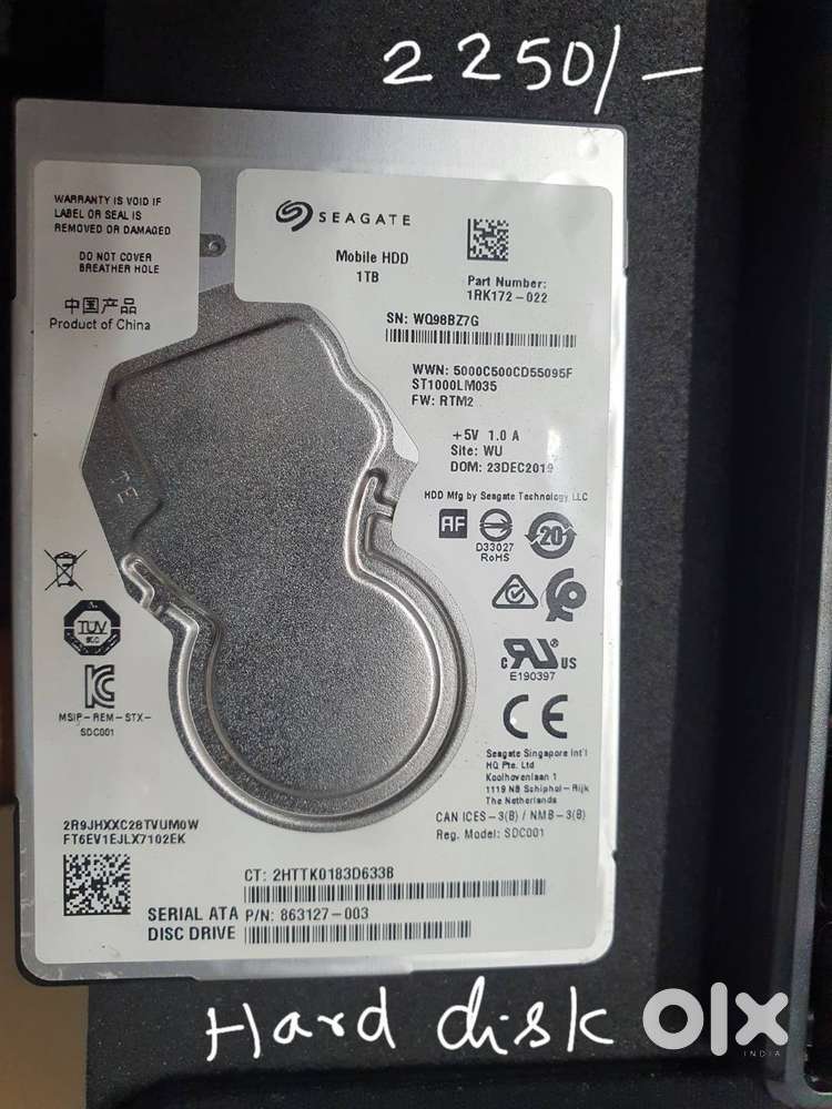 Hard disk and wireless keyboard & mouse, jiofi modem