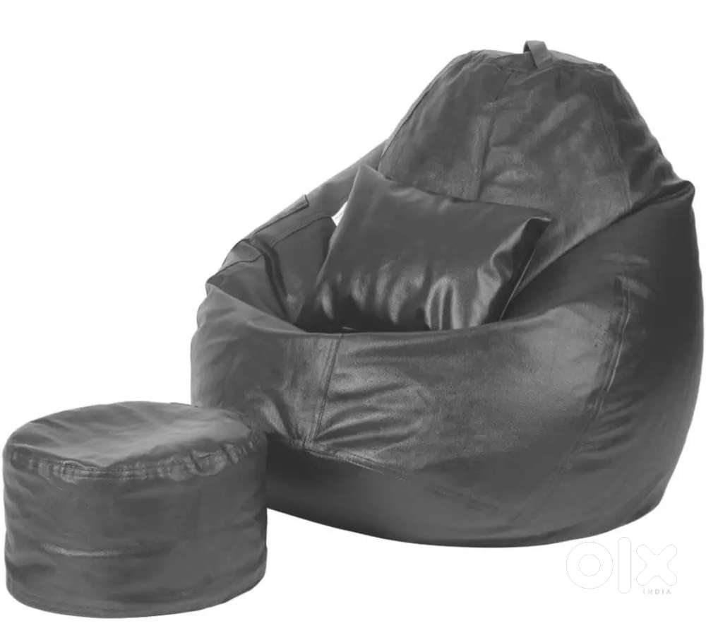 Wakefit Bean Bag 4XL  Leatherette Bean Bag with Beans  Grey