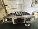 TWO BURNER STOVE WITH GRILL AND STORAGE