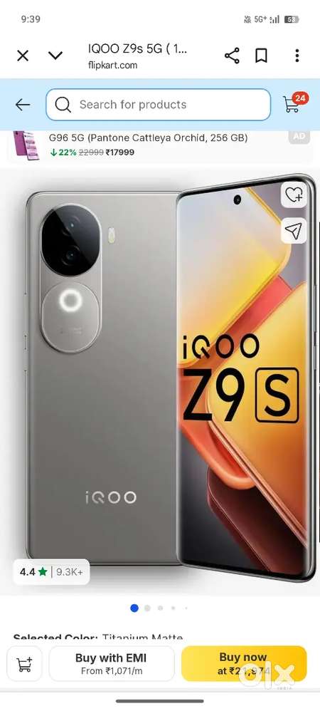 IQOO Z9s 5G just 3 months old only  box Bill available