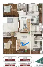 1150sqft Carpet 2BHK Flat for Sale Pratap Ngr