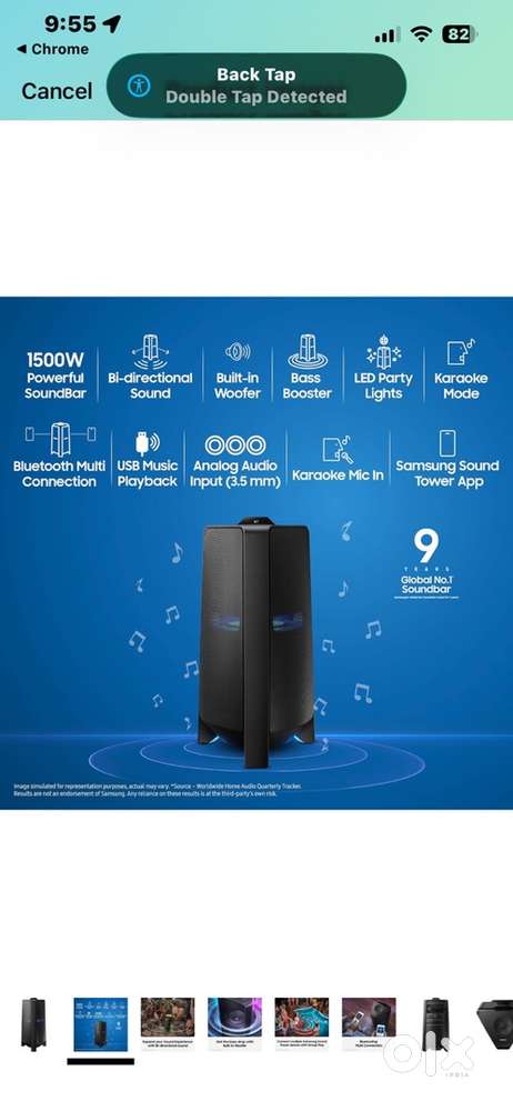 Samsung party speaker 1500 watts output