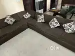 L-shaped sofa and center table for sale
