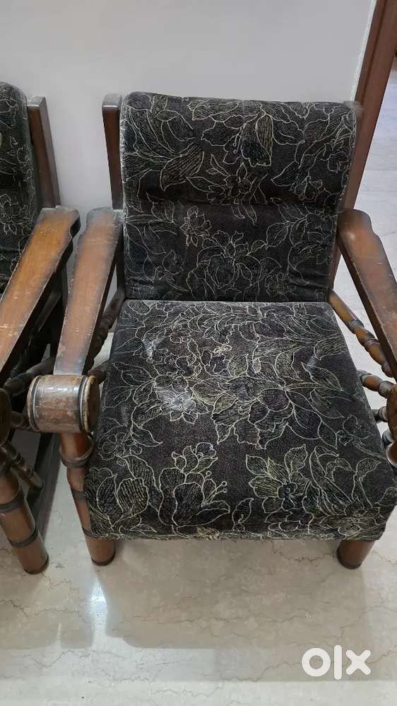 Single Seater Wooden Sofa x2