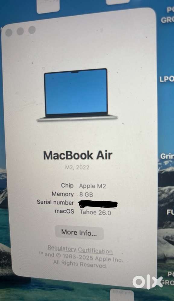 Apple Macbook Air M2 256 gb storage