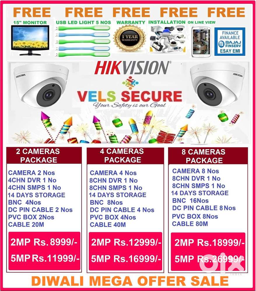 HIKVISION CCTV CAMERA 2MP   DAY & NIGHT     VISION MEGE MEGA
