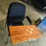 Study Chair with cushion and Adjustable Writing Pad