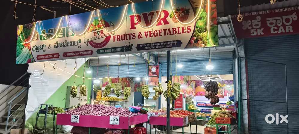 Fruits and vegetables shop for sale