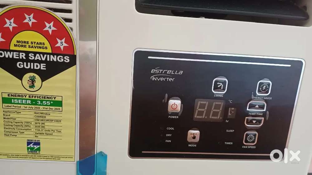 Carrier 1.5 ton ac brand new - 6 months old with inverter built inside