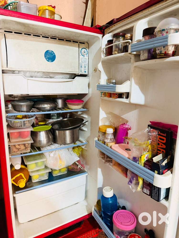 LG cherry red colour fridge