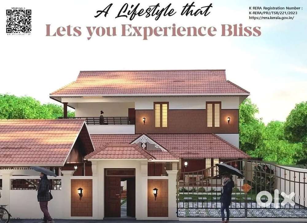 Elegant luxurious 15 cent plot - 5BHK  house for sale in Thrissur