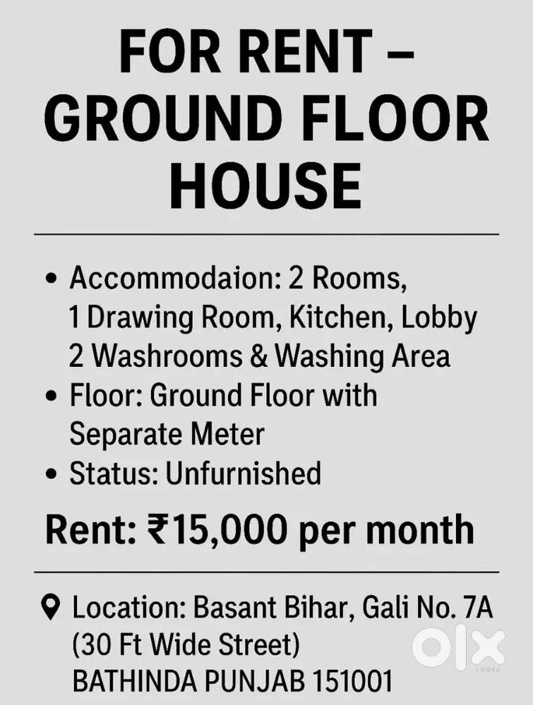 Ground floor with separate meter