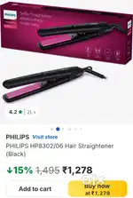 NEW - Phillips selfie Hair straightner HP8302