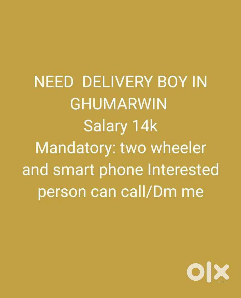 Need delhivery boy in Ghumarwin