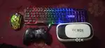 RGB keyboard & mouse, Ant E-sports wired controller and VR Box