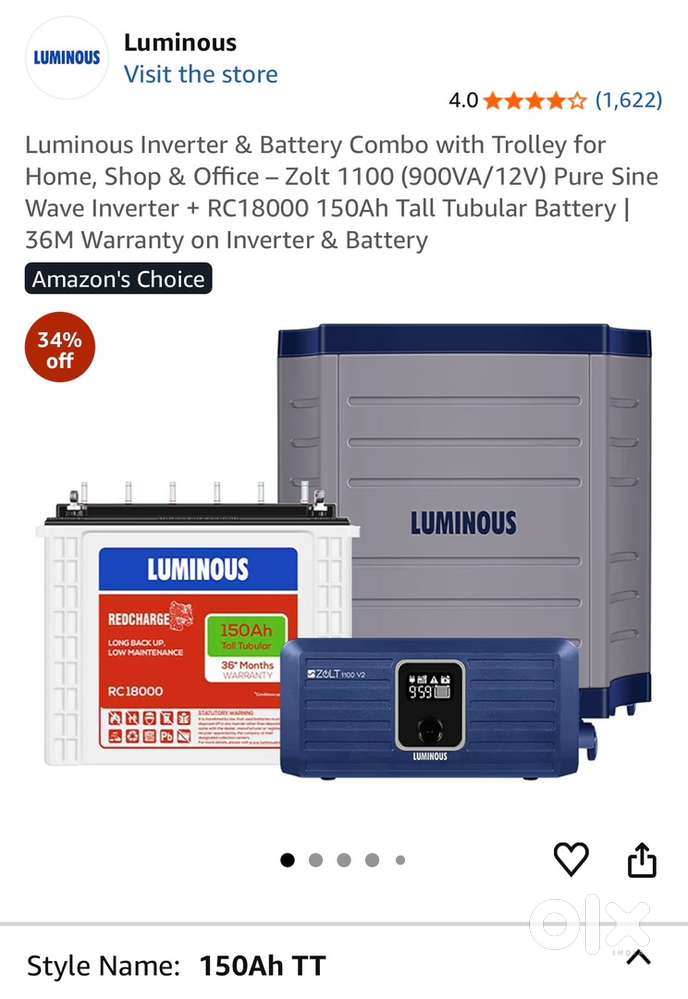 Inverter Battery Combo with Trolley only ₹16000 (27M Warranty)