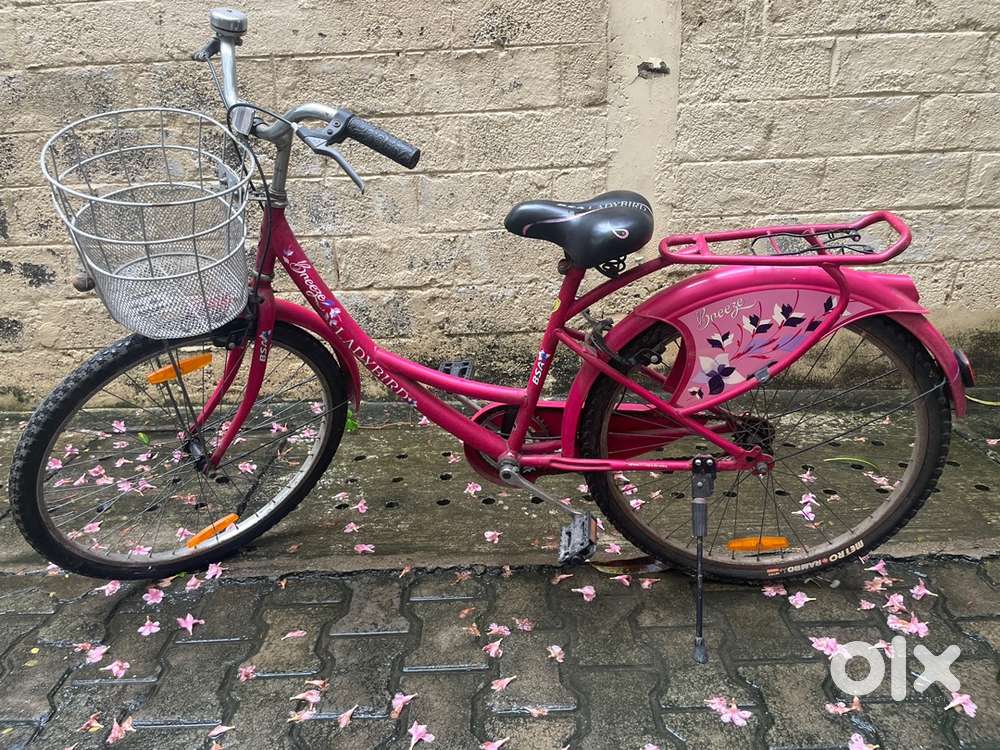 Pink Lady Bird cycle used less along with basket