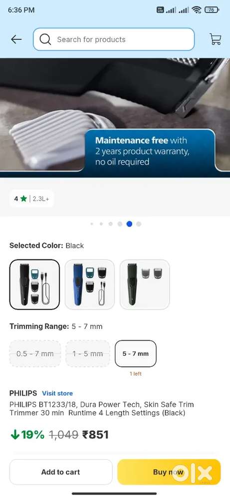 Philips trimmer