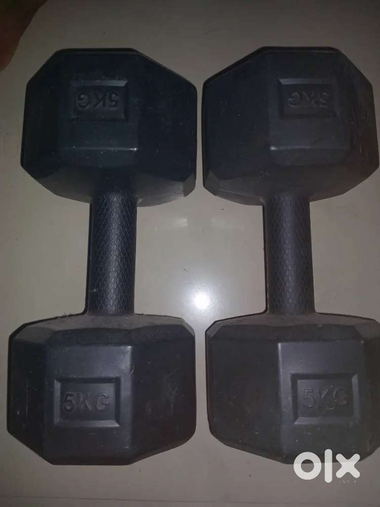 A pair of 5kg dumbell PVC