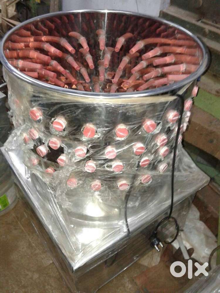 Stainless Steel Chicken Feather Cleaning Machine, 3 Birds