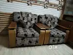 Sagun wood 5 seater sofa