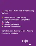 Home and bathroom cleaning job