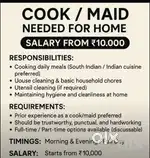 Need Cook care taker