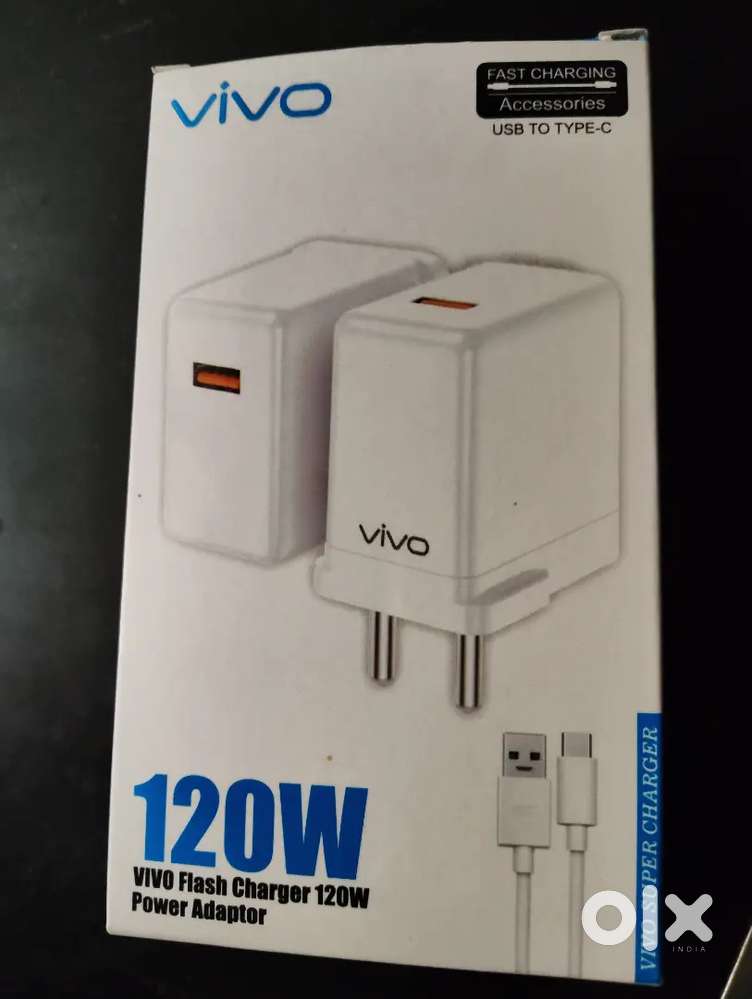 Vivo 120W Fast Charger Type C Charger (Adapter with cable)