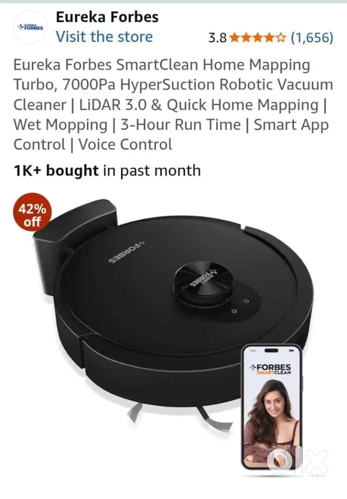 Eureka Forbes smart robot cleaner turbo.