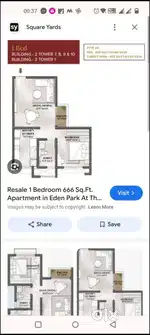 One bhk for sale in Prestige City Eden Park
