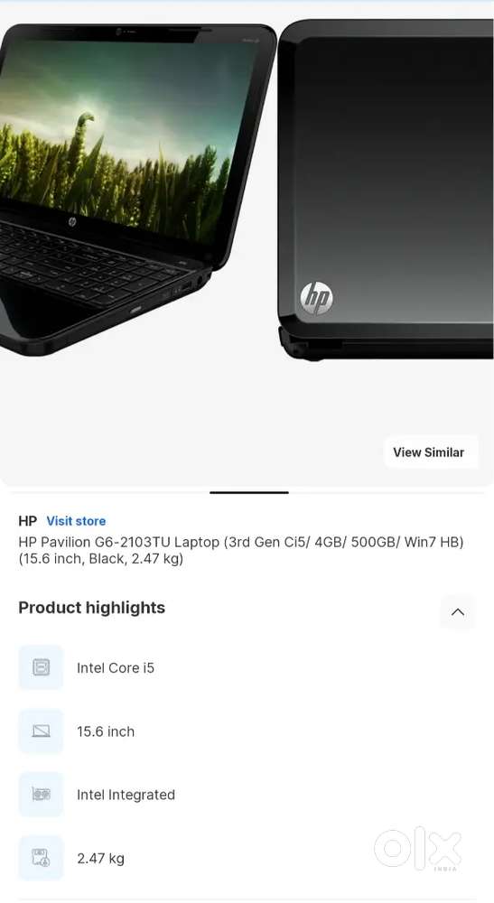 HP Pavilion G6-2103TU Laptop (3rd Gen Ci5/ 4GB/ 500GB