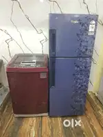 Whirlpool double door refrigerator and lg top load washing machine $