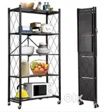 Foldable Kitchen Storage Rack - 5 Tier Space Saving Metal Stand