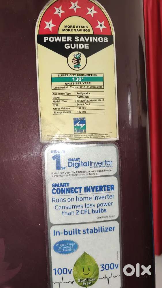 Excellent condition 5 star rated 192 liter fridge