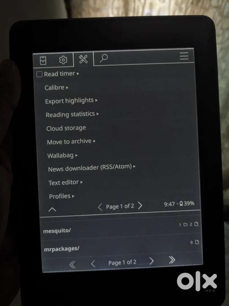 Amazon Kindle paperwhite e-ink tablet with koreader/KUAL.