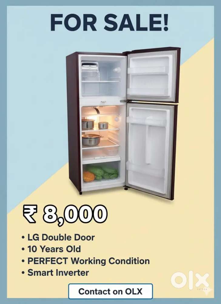 LG Double Door Fridge with Smart Inverter - Excellent Condition!