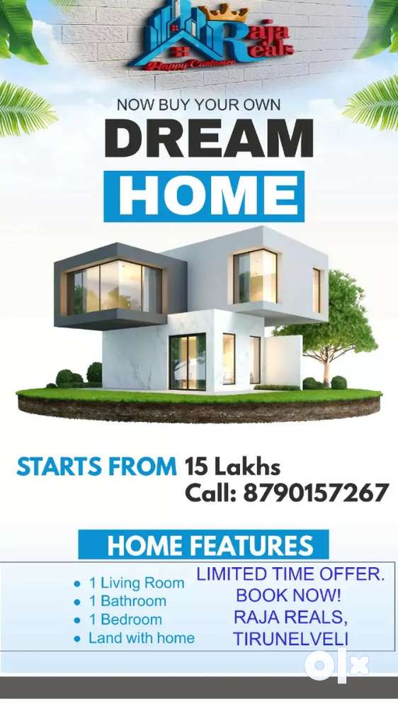 15 lakhs, 1 BHK Quality build Dream House , Reddiarpatti, itteri.
