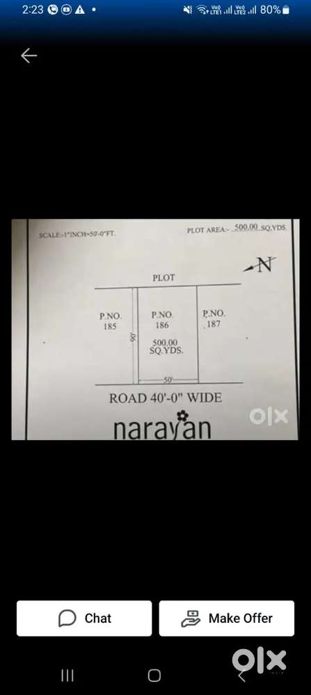 Plot sell in narayan vihar