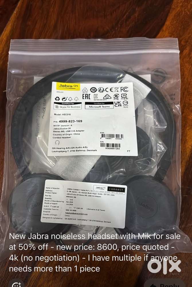 New Jabra corded headset with mic at 50% discount