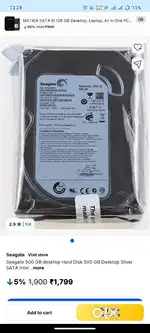 Seagate hard disk 500 GB (2 nos available)