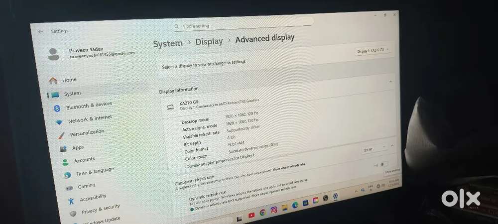 New PC with 27 inch ACERKA270  MONITOR